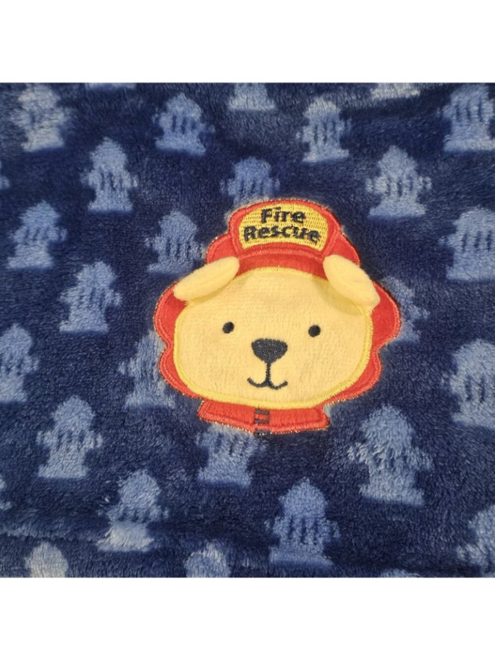 Le Bebe Favorite Fire Rescue Bear Fire Hydrant Security Lovey Blanket 36" X 35" - Picture 2 of 7